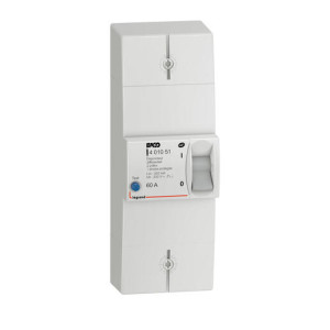 Disjoncteur de branchement BACO bipolaire différentiel 500 mA instantané 60 A non réglable LEGRAND 401051