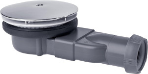 Bonde de douche slim pour receveurs extra-plats D 90 mm avec membrane et dôme en ABS gris WIRQUIN 30719686