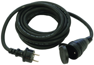 Prolongateur professionnel noir 10 m de câble HO7RNF 3G1,5 fiche et prise 16 A 250 V XPERTY XPE448643