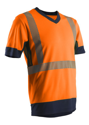 T-shirt KOMO orange haute visibilité col V manches courtes taille M COVERGUARD 7KOMOM Orange