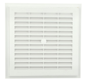 Grille d'aération carrée blanche à fermeture avec moustiquaire 223 x 223 mm NICOLL F214