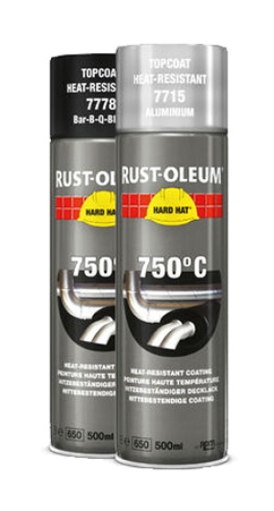 Peinture finitions Hard Hat® aluminium haute température 750° 500 ml RUST-OLEUM 7715 Gris