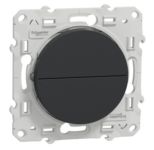 Bouton poussoir ODACE anthracite à 2 boutons montée/descente pour volet SCHNEIDER ELECTRIC S540207 Gris anthracite