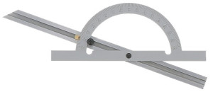 Rapporteur d'angle en acier 400 x 200 mm avec règle coulissante WILMART 254613