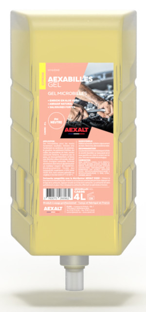 Aexabilles gel mains microbilles citron cartouche 4 L AEXALT CA696 Jaune