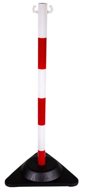 Poteau de balisage X-POST sur socle lesté rouge et blanc 2,9 kg 90 cm NOVAP 2009997 Blanc