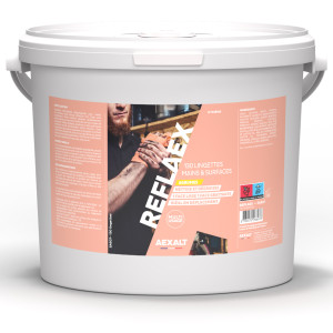 Reflaex lingettes mains et surfaces seau de 130 lingettes AEXALT SA607 Blanc