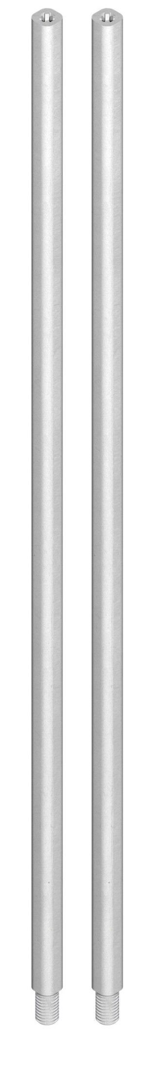 Jeu de tringles alu brut 11,7 x 11,7 mm (2 x 1250 mm ) LA CROISEE DS DS7221-000