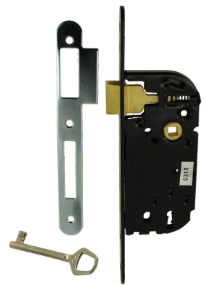 Serrure à larder MULTIBAT à pêne dormant et 1/2 tour axe 40 mm fourni avec 1 clé sens droite finition noir JPM 000240-02-1X