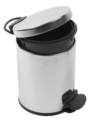 Poubelle à pédale en acier inoxydable 5 L AKW 23613 Gris