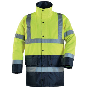 Parka HI-WAY haute visibilité jaune fluo/marine TXL COVERGUARD 70452XL Jaune fluo