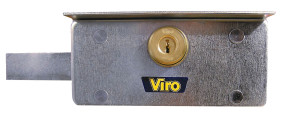 Serrure blindée de rideau métallique à cylindre rond 190 x 80 mm acier zingué VIRO VIR4201