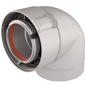 Coude 90° Rolux Sekurit gaz 80/125 mm Alu/PVC UBBINK 228521