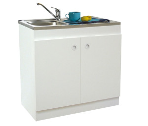 NEOVA Meuble sous évier DECLIQ 100 x 60 cm 2 portes avec charnières invisibles NÉOVA S13N22100