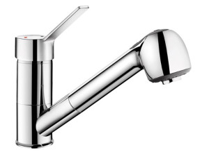 Mitigeur d'évier mécanique H 105 mm avec douchette extractible DELABIE 2211
