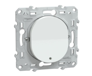 Mécanisme poussoir OVALIS à fermeture lumineux blanc LED bleu 250 V SCHNEIDER ELECTRIC S320276 Blanc
