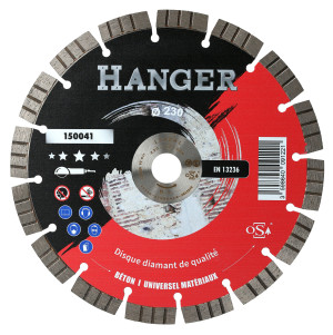 Disque diamant universel Premium 230 mm hauteur 12 mm pour le béton segment HANGER 150041