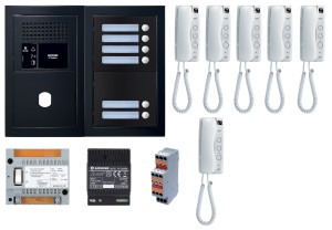 Pack audio 6 post complet noir AIPHONE 200449 Noir satin