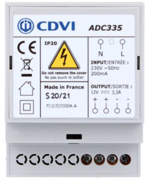 Alimentation à découpage 12 V 3 A CDVI ADC335