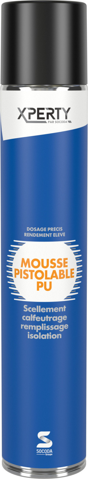 Mousse polyuréthane monocomposante pistolable 700 ml XPERTY 109772 Blanc