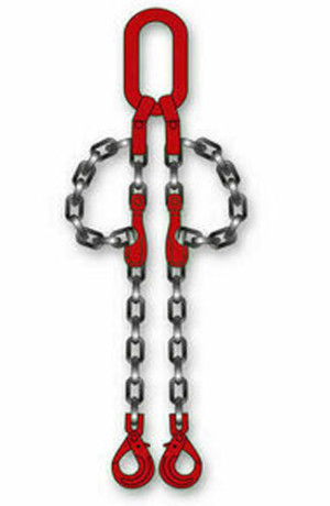 JEAN CHAPUIS ETS Elingue chaîne 2 brins avec crochet à chape de sécurité à verrouillage automatique + crochet de raccourcissement à chape L2 m CHAPUIS