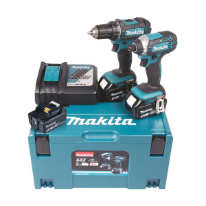 Pack de 2 outils 18 V (DDF452 / DTD152) + 3 batteries 5 Ah + chargeur rapide + coffret MAKPAC MAKITA DLX2127TJ1