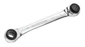 Clé polygonale à cliquet droite multi-ouverture métriques diamètre 16x17 - 18x19 mm longueur 230 mm FACOM 64C.S2