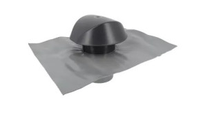 Chapeau de ventilation D100 anthracite avec collerette d'étanchéité NICOLL VVE10A