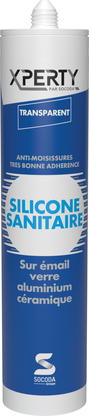 Silicone sanitaire monocomposant acétique transparent 310 ml XPERTY 109775 Transparent