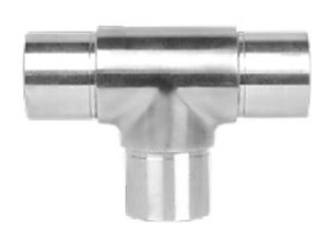 Connection en T pour tube 42,4 mm inox 304 EUROFER 17.040B.04S