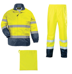 Ensemble de pluie haute visibilité HI-WAY jaune fluo/marine T2XL COVERGUARD 7HWRYXXL Jaune fluo