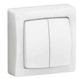 Interrupteur pour va-et-vient ou bouton poussoir 5 en 1 saillie complet LEGRAND 086020L Blanc
