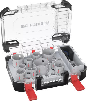 Coffret 11 scies trépans Pro multimatériau PC PLUS 20 - 22 - 25 - 32 - 35 - 40 - 44 - 51 - 60 - 68 - 76 BOSCH 2608594426