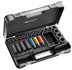 Coffret à douilles à chocs 1/2'' impact 6 pans 10 - 32 mm FACOM NS.550B