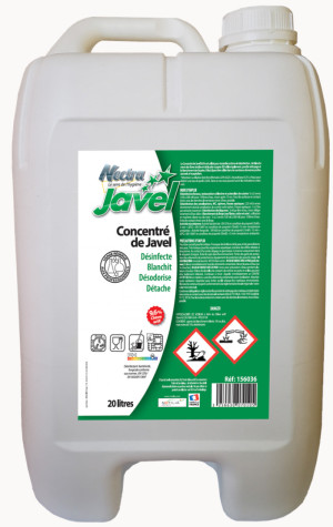 Eau de javel concentrée 9,6 % bidon de 20 L MIEUXA 156036 Blanc