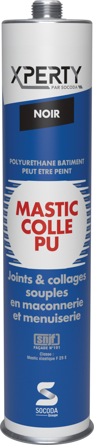 Mastic colle polyuréthane monocomposant élastique 300 ml XPERTY 110119 Noir