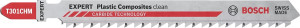Lame de scie sauteuse T 301 CHM Expert Clean Plastic Composites lot de 3 BOSCH 2608900566