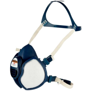Demi-masque jetable à filtres intégrés 4277 ABE1P3R vapeurs organiques et gaz acides 3M 7100113102 Bleu