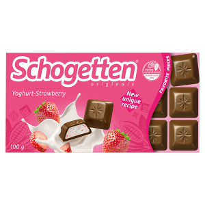 Schogetten czekolada mleczna z nadzieniem jogurtowo-truskawkowym 100g