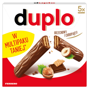 Duplo wafel z orzechowym nadzieniem pokryty mleczną czekoladą 91g