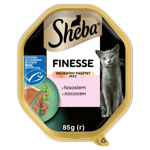 Sheba Finesse z łososiem w pasztecie mokra karma dla kotów tacka 85g