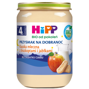 HiPP BIO Od Pokoleń Kaszka Mleczna Z Biszkoptami i Jabłkami 4Mc 190g
