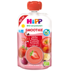 HiPP BIO Od Pokoleń Smoothie Jabłka-Banany-Truskawki-Porzeczki 1R 120ml