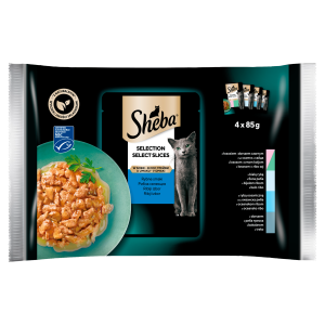 Sheba Selection rybne smaki w sosie mokra karma dla kotów saszetki 4x85g
