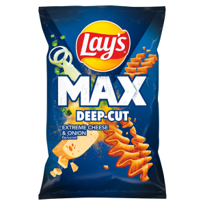 Lay's Max Deep Cut Extreme chipsy ziemniaczane o smaku sera i cebulki 120g