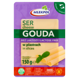 Mlekpol bez laktozy ser gouda w plastrach 150g