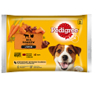 Pedigree z wołowiną, jagnięciną i indykiem z warzywami w sosie, mokra karma dla psów, saszetki 4x100g