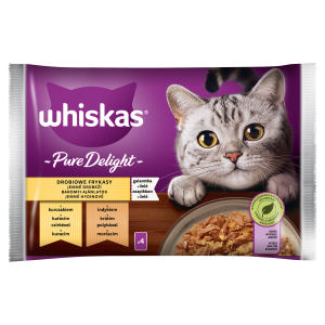 Whiskas Pure Delight drobiowe frykasy w galaretce, karma mokra dla kotów (saszetki) 4x85g
