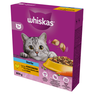 Whiskas Sterile z kurczakiem, sucha karma dla kotów 800g
