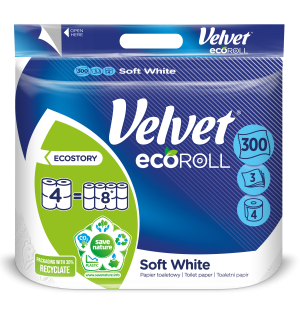 Velvet Papier toaletowy Delikatnie Biały EcoRoll a4 3W